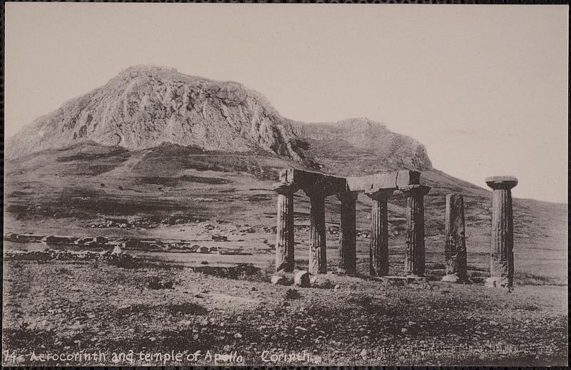 Acrocorinth and temple of Apollo Corinth