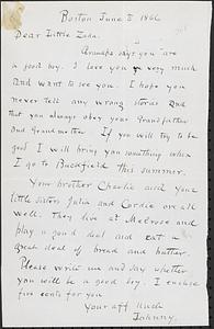 Letter from John D. Long to Zadoc Long III, June 8, 1866