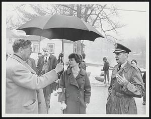 Mayor of Taunton on left Banjamin A. Friedman Mrs. Margaret Heckler active director of engeneergin of U.S. Army Corps N.E. Div. Lieut. Col. Franklin Day
