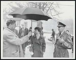 Mayor of Taunton on left Benjamin A. Friedman Mrs. Margaret Heckler active director of engineering of U.S. Army Corps N.E. Div. Lieut. Col. Franklin Day