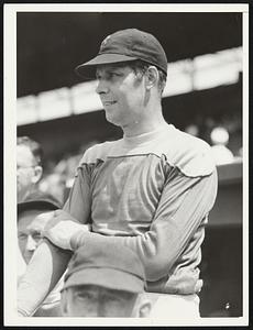 Mayor Tobin. Playing softball.