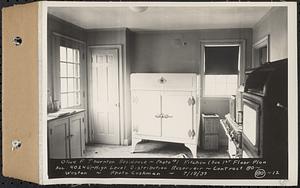 Contract No. 80, High Level Distribution Reservoir, Weston, Olive F. Thornton Residence, photo no. 1, kitchen, high level distribution reservoir, Weston, Mass., Jul. 19, 1939