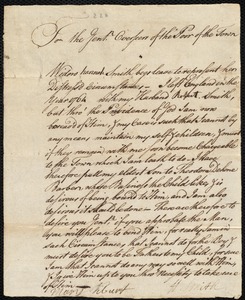 Robert Smith indentured to apprentice with Theodore Dehone of Boston, 20 April 1768
