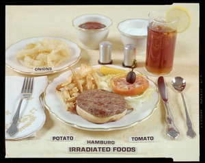 Irradiated foods: onions, potato, hamburg, tomato