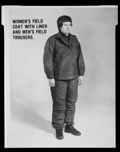 Woman's field coat with liner and men's field trousers