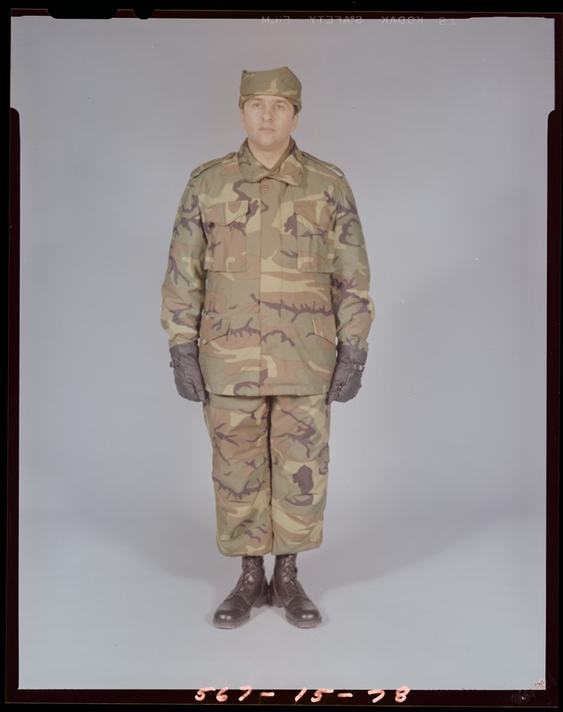Battle dress, uniform w/cap, front view, CEMEL - Digital Commonwealth