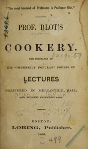 Prof. Blot's cookery.