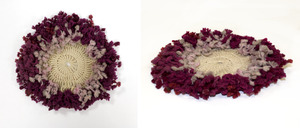 Purple doily, made by Laura Bridgman
