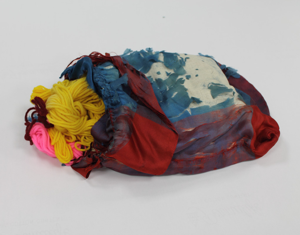 Silk bag containing Bridgman's yarn collection