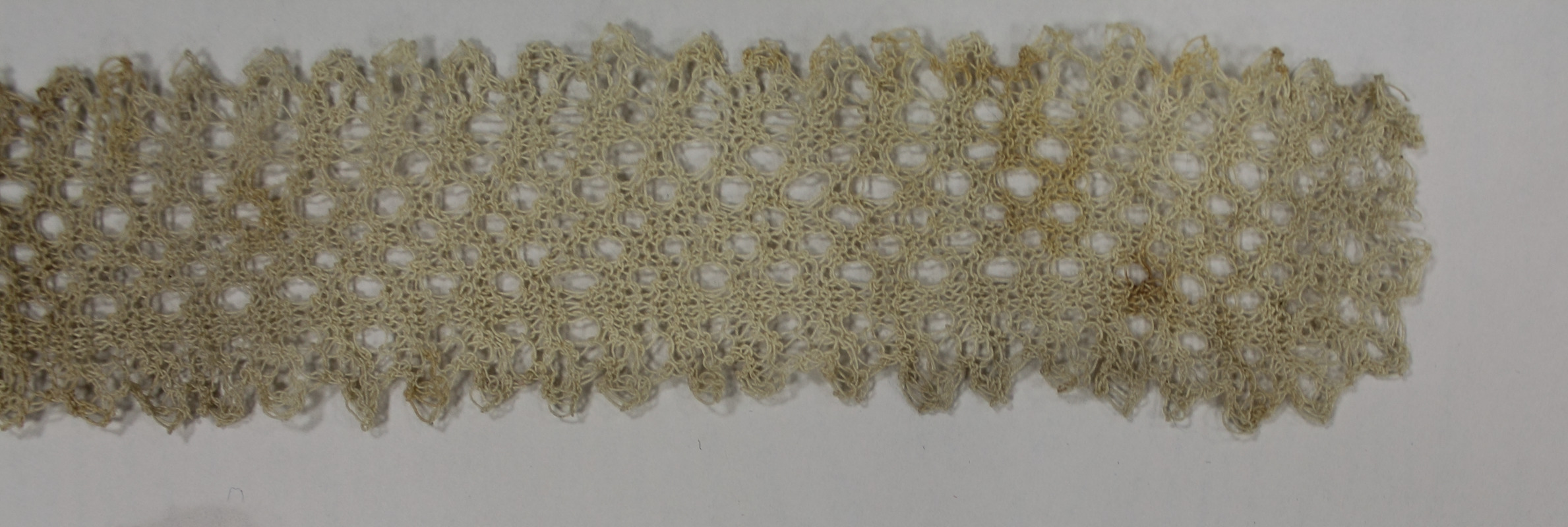 Strip of lace, made by Laura Bridgman (close-up)
