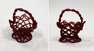 Bead basket, made by Laura Bridgman