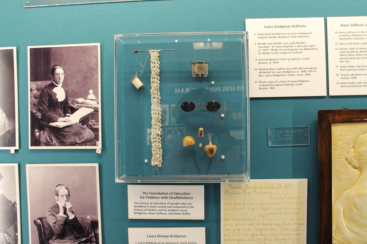 Laura Bridgman Artifacts, "Deafblind Education" Exhibit, Perkins Museum