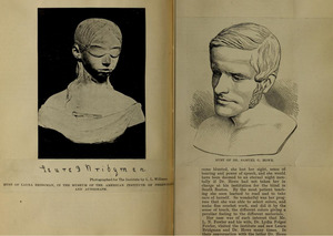 Clippings with Laura Bridgman Bust and S. G. Howe Illustration