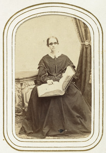 Laura Bridgman Reading Embossed Book, circa 1860