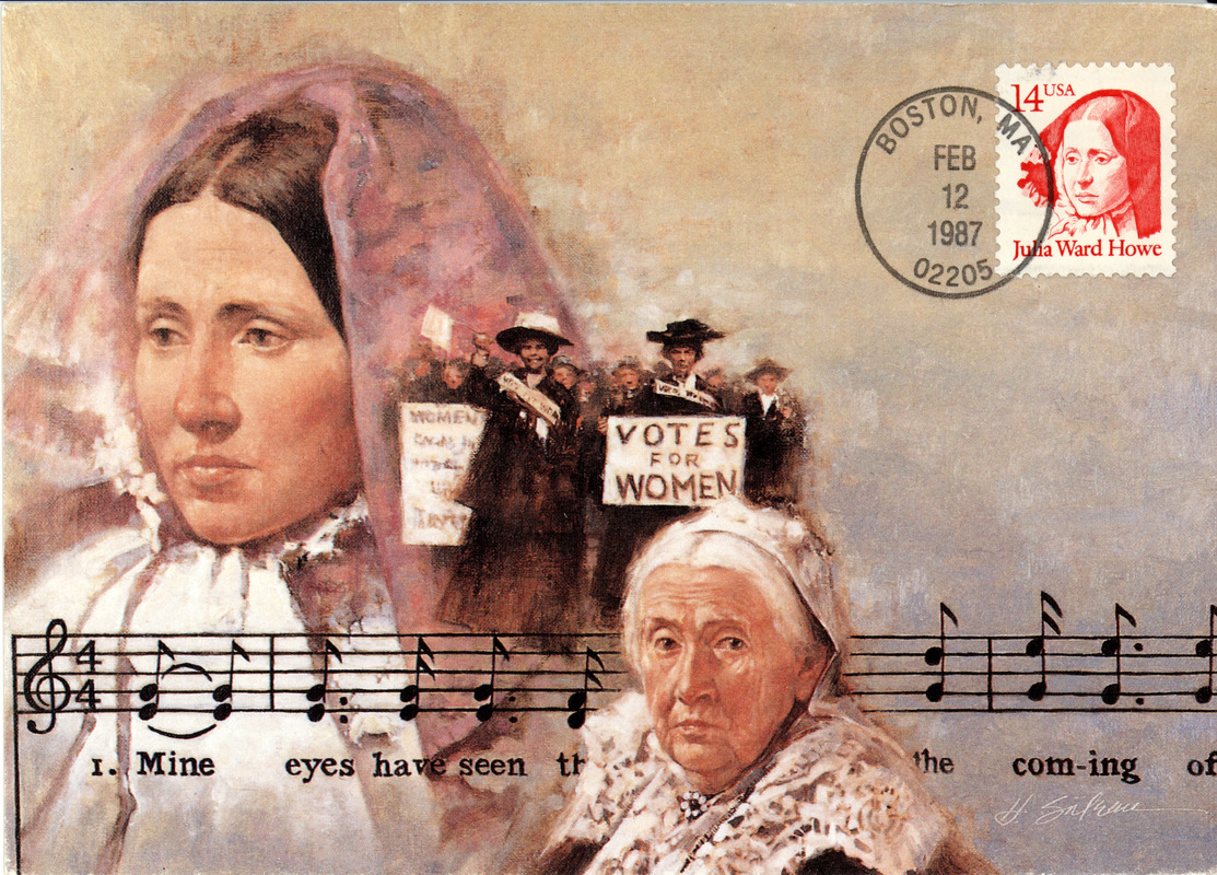 Julia Ward Howe Postcard and Stamp