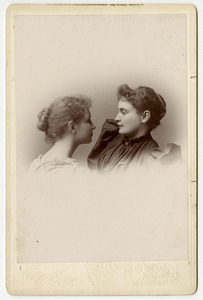 Helen Keller and Anne Sullivan Portrait Facing Each Other