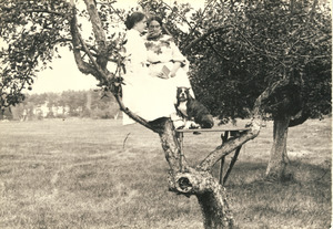 Helen Keller and Anne Sullivan Sitting in a Tree