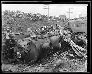Train wreck involving locomotive 1104