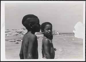 Ronald Monroe and Damien Pappas at the beach