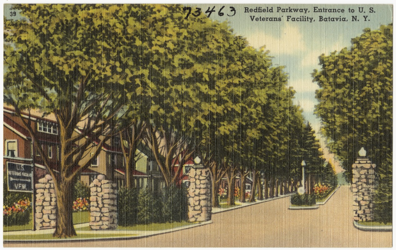 Redfield Parkway, entrance to U. S. Veterans' Facility, Batavia, N. Y.