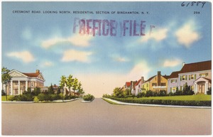 Cresmont Road, looking north, residential section of Binghamton, N. Y.