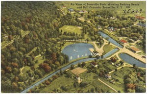Air view of Boonville Park, showing Bathing Beach and Ball Grounds, Boonville, N. Y.