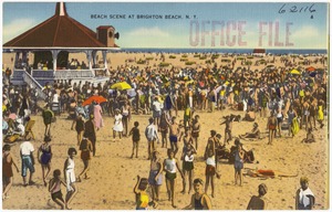 Beach scene at Brighton Beach, N. Y.
