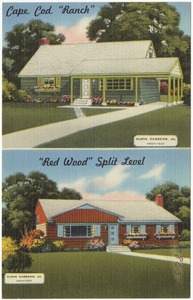 Cape Cod "Ranch." "Red Wood" Split Level. Alwin Cassens, Jr., Architect
