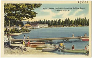 West Caroga Lake and Sherman's Bathing Beach, Caroga Lake, N. Y.