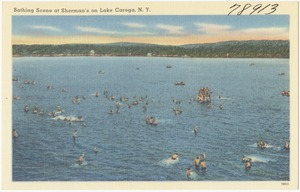 Bathing scene at Sherman's on Lake Caroga, N. Y.