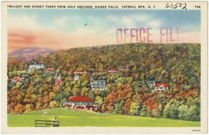 Twilight and Sunset Parks from golf grounds, Haines Falls, Catskill Mts., N. Y.