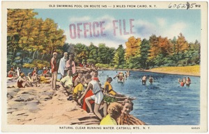 Old swimming pool on Route 145 -- 3 miles from Cairo, N. Y. Natural clear running water, Catskill Mts., N. Y.