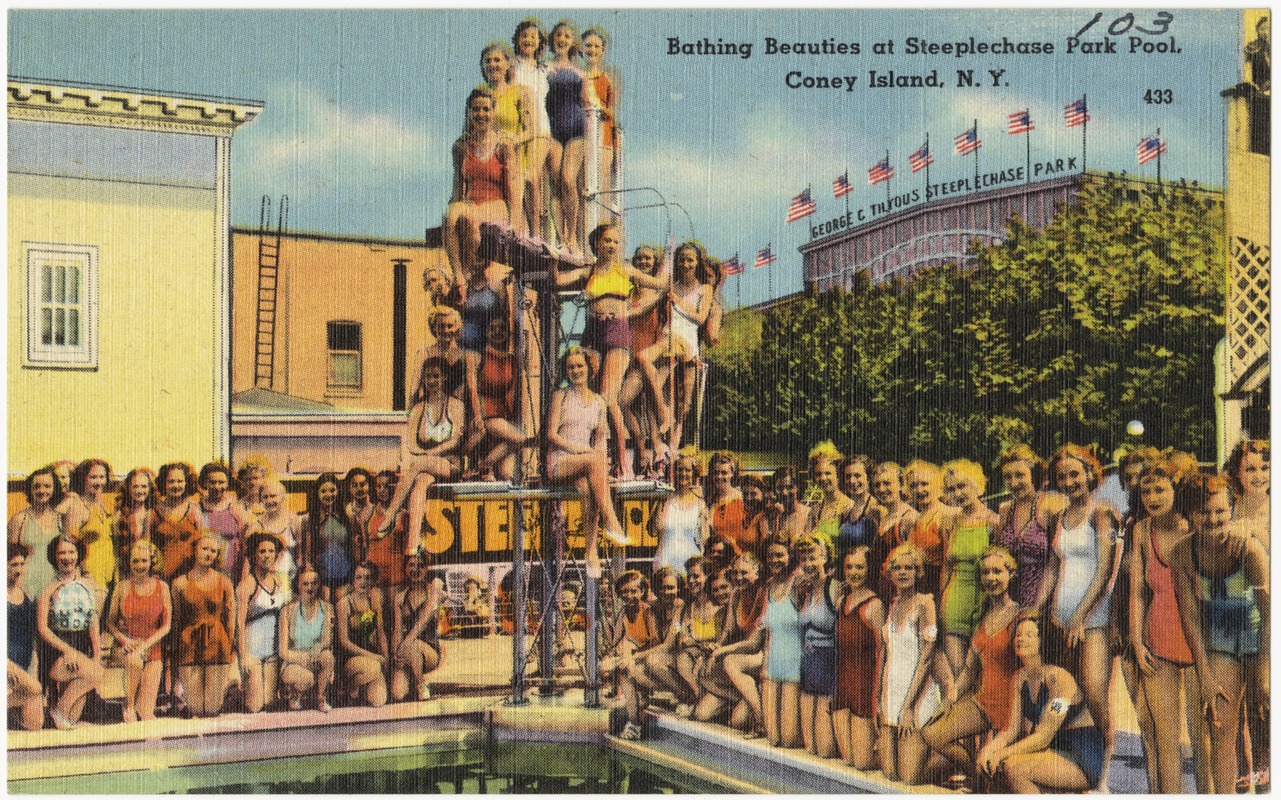 Bathing beauties at Steeplechase Park pool, Coney Island, N. Y.