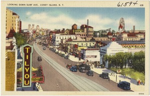 Looking down Surf Ave., Coney Island, N. Y.