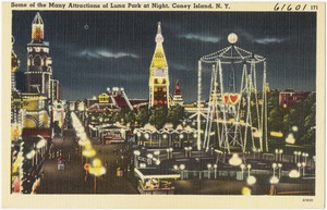 Some of the many attractions of Luna Park at night, Coney Island, N. Y.