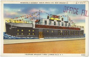 Weismantel's Showboat, 808-20 Jamaica Ave. near Crescent St., (Telephone Applegate 7-9853) Cypress Hills, N. Y.