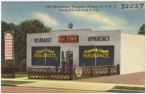 Robert Corso Real Estate. Joseph R. Corso Insurance. 1247 Hempstead Turnpike, Elmont, L. I., N. Y., Phone Floral Park 4-1723