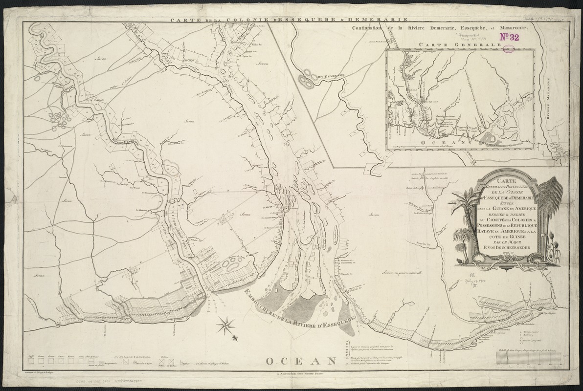 Carte generale et particuliere de la colonie d'Essequebe & Demerarie située dans la Guiane en Amérique