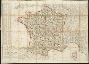 Carte de France divisée en 86 departemens