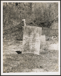 Smallpox Cemetery, Follins Pond, Sarah Taylor, wife of Benjamin Taylor