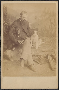 Gorham Bray with puppies