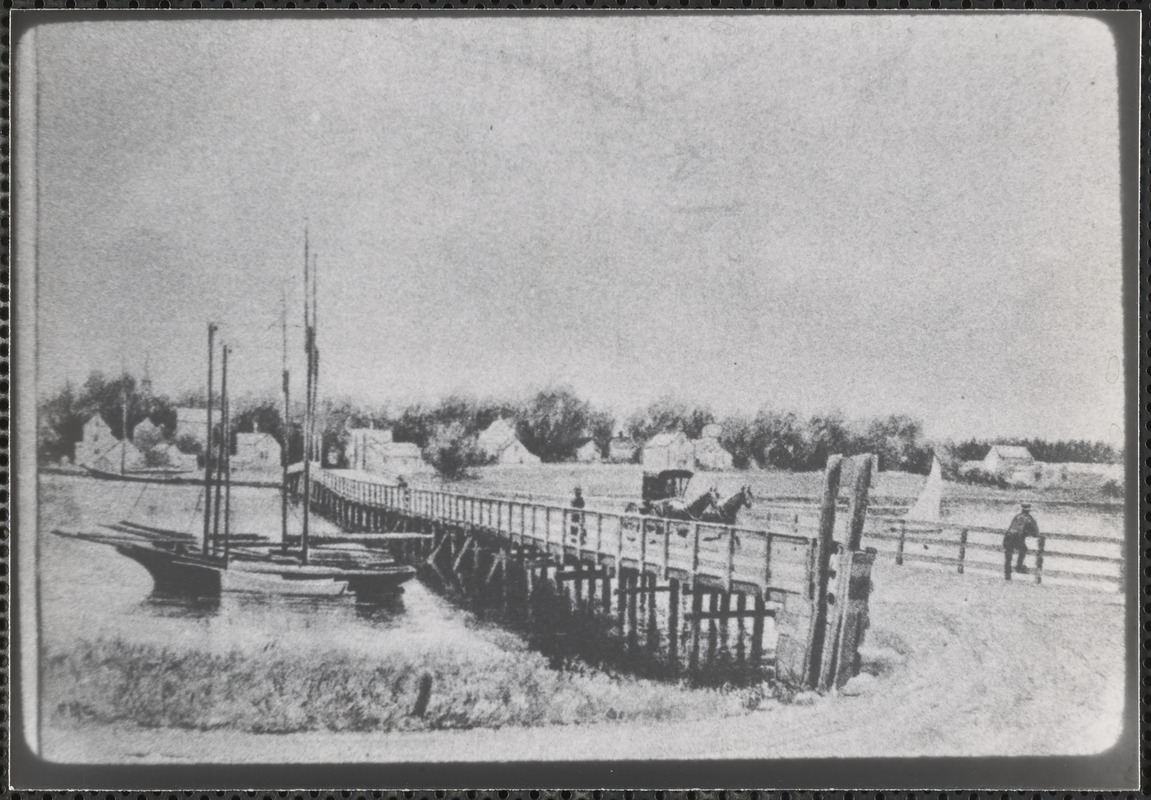 Early photo of the Bass River Bridge Digital Commonwealth