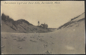 Barnstable Light (Sandy Neck Lighthouse) and sand dunes taken from the north side of Sandy Neck looking south