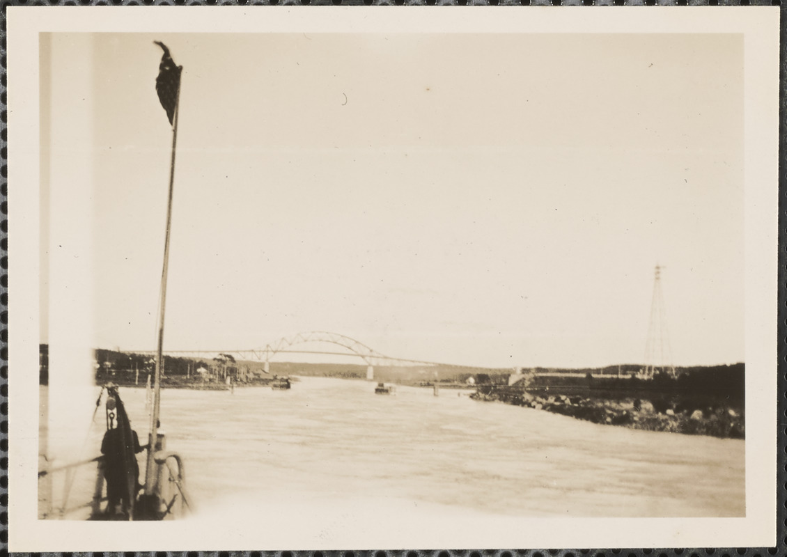 Cape Cod Canal with Sagamore Bridge in background