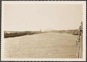 Cape Cod Canal with bridge in background