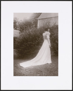 Dorothy (Howes) Anderson wearing her mother's wedding gown
