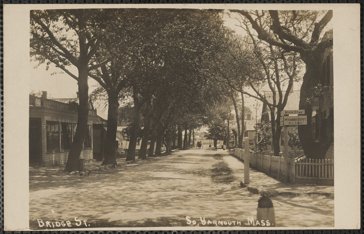 Bridge St., South Yarmouth, Mass. building at left is 2 North Main St