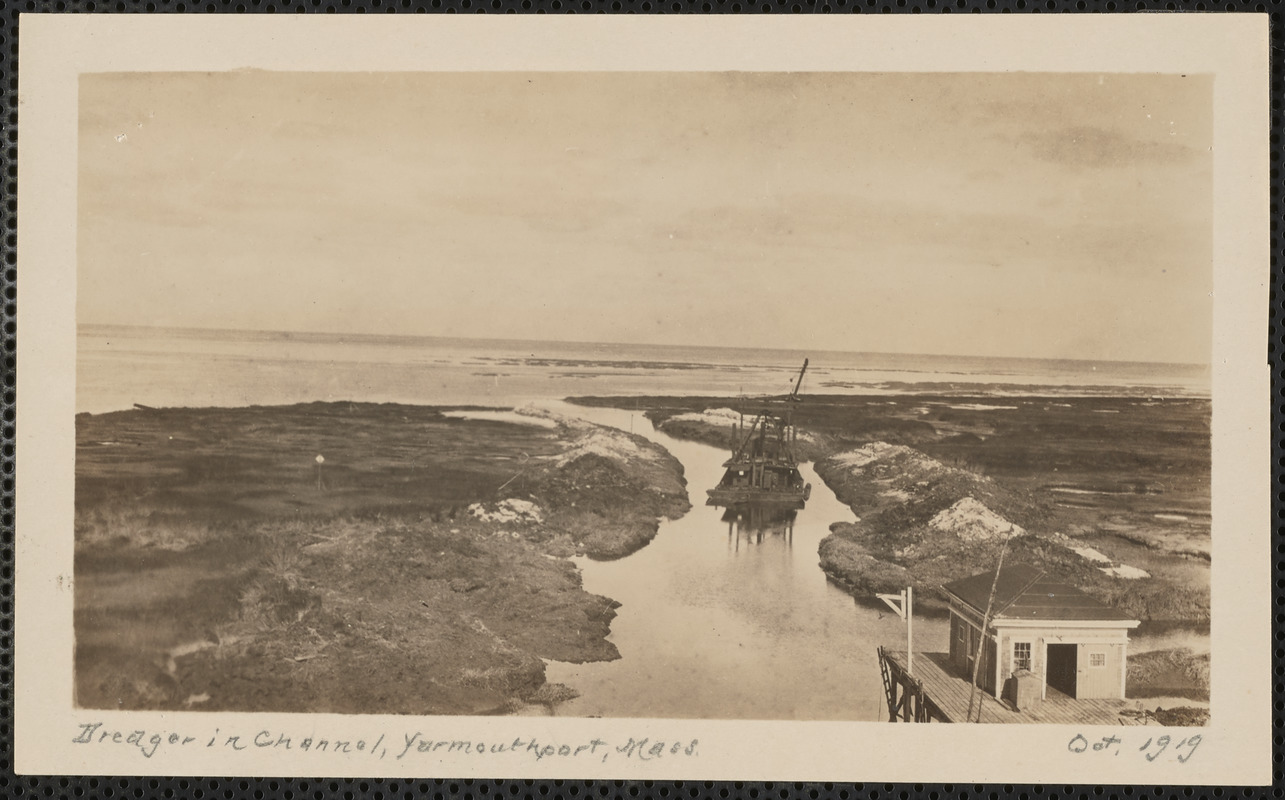 Dredger in channel, end of Wharf Lane, Yarmouth Port, Mass. - Digital ...