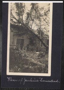 Damage from the gale of August 1924 at rear of Jenkins Homestead, 40 Pleasant St., South Yarmouth, Mass.