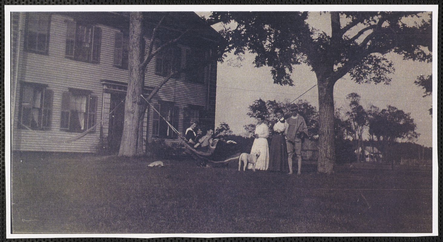 The Crowell Homestead with family members and friends